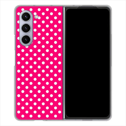 Galaxy Z Fold5 SC-55D docomo 高画質仕上げ 背面印刷 ハードケースシンプル柄（水玉）