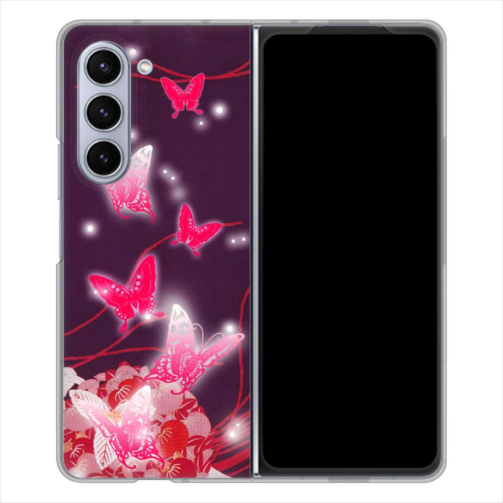 Galaxy Z Fold5 SC-55D docomo 高画質仕上げ 背面印刷 ハードケースバタフライ