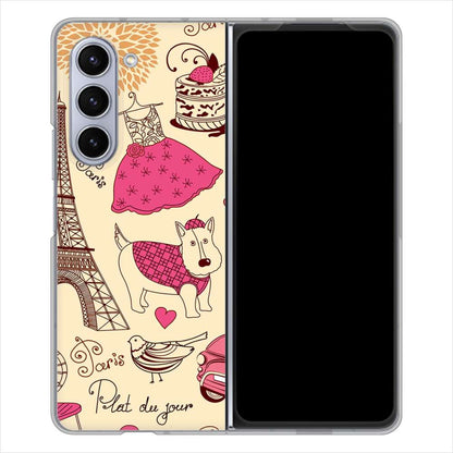 Galaxy Z Fold5 SC-55D docomo 高画質仕上げ 背面印刷 ハードケースLOVE フランス