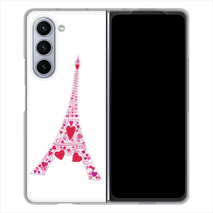 Galaxy Z Fold5 SC-55D docomo 高画質仕上げ 背面印刷 ハードケースLOVE フランス