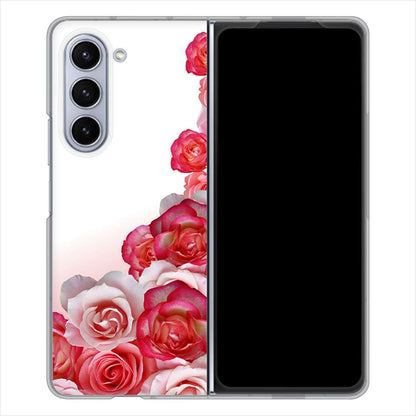 Galaxy Z Fold5 SC-55D docomo 高画質仕上げ 背面印刷 ハードケースロマンチックなバラ