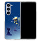 Galaxy Z Fold5 SC-55D docomo 高画質仕上げ 背面印刷 ハードケース夜とネコ