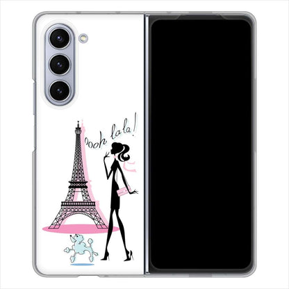 Galaxy Z Fold5 SC-55D docomo 高画質仕上げ 背面印刷 ハードケースLOVE フランス