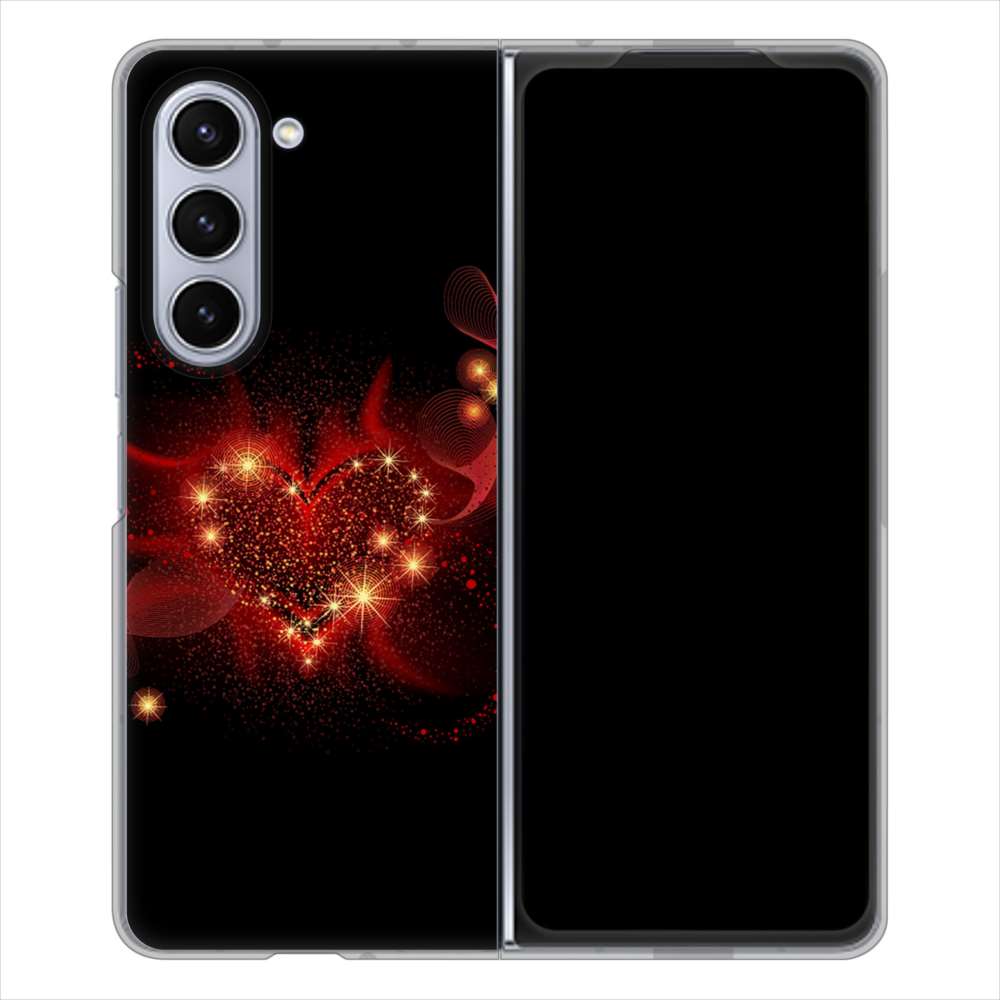 Galaxy Z Fold5 SC-55D docomo 高画質仕上げ 背面印刷 ハードケースきらめきハート