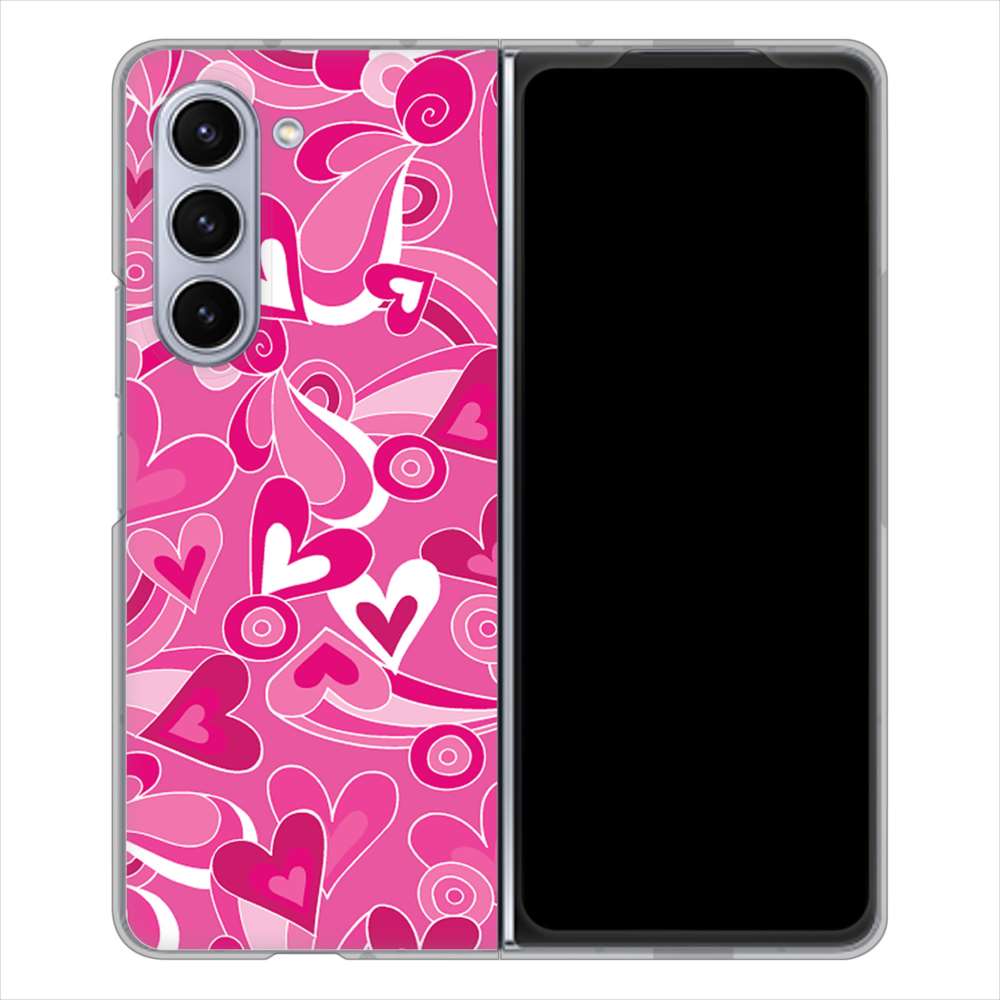 Galaxy Z Fold5 SC-55D docomo 高画質仕上げ 背面印刷 ハードケースプリティハート