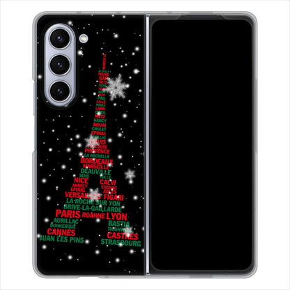 Galaxy Z Fold5 SC-55D docomo 高画質仕上げ 背面印刷 ハードケースエッフェル塔