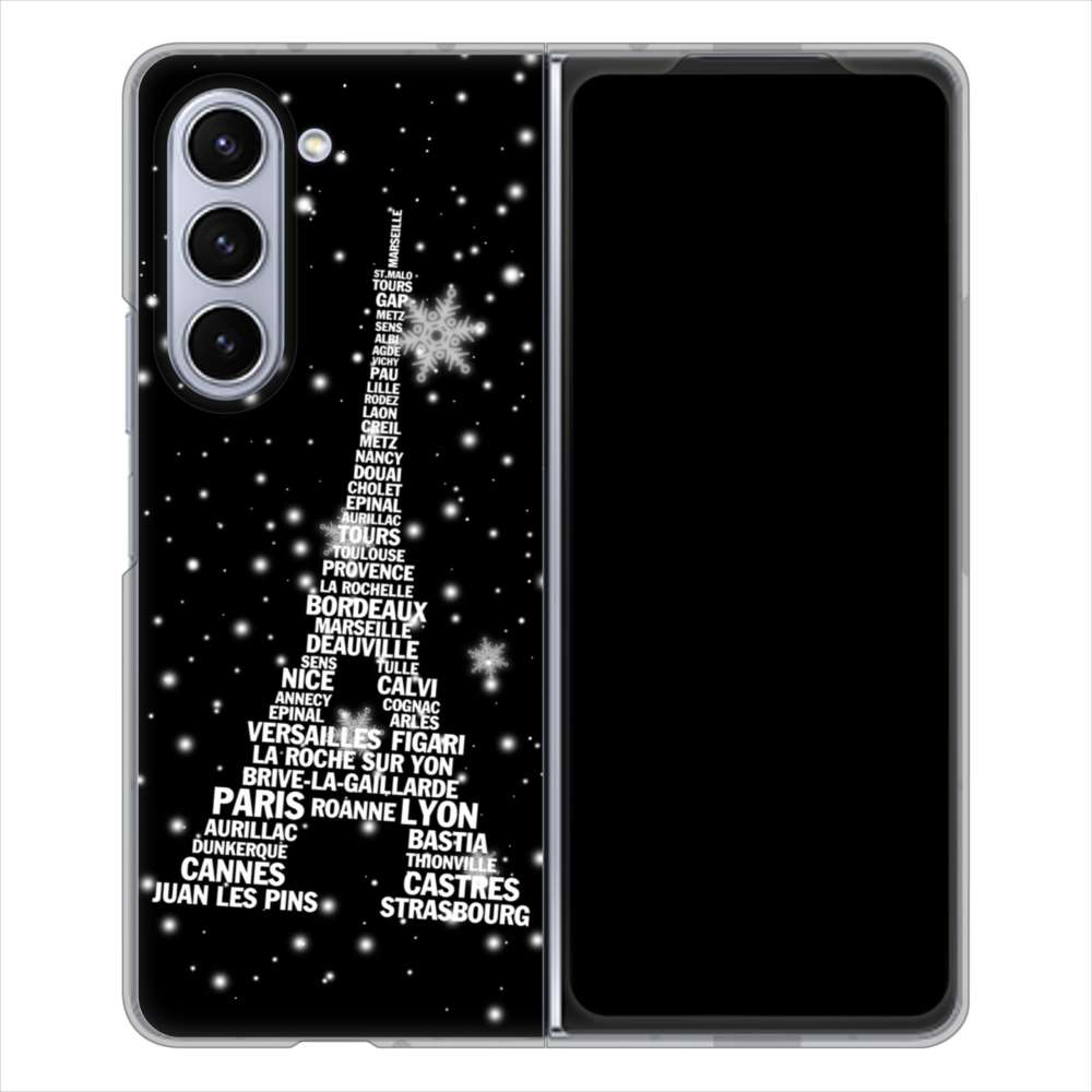 Galaxy Z Fold5 SC-55D docomo 高画質仕上げ 背面印刷 ハードケースエッフェル塔