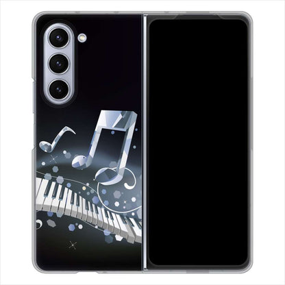 Galaxy Z Fold5 SC-55D docomo 高画質仕上げ 背面印刷 ハードケース音符