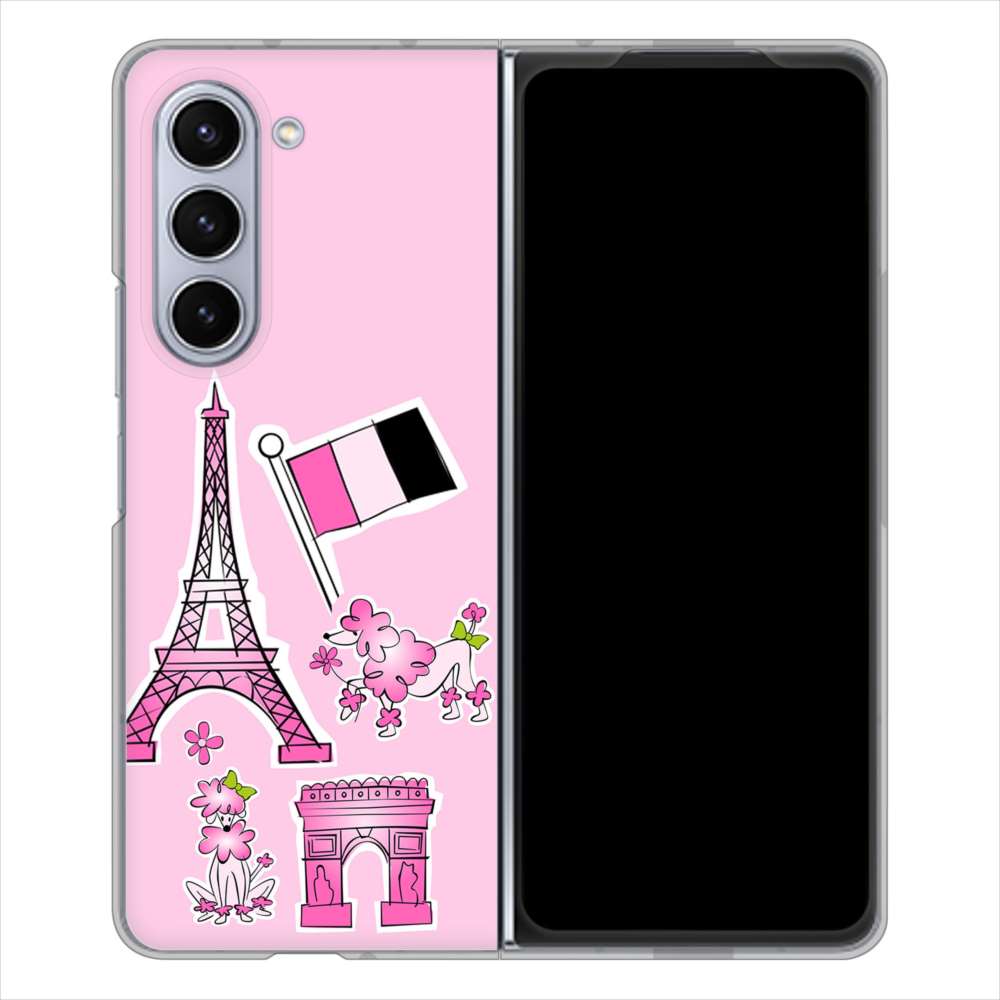 Galaxy Z Fold5 SC-55D docomo 高画質仕上げ 背面印刷 ハードケースLOVE フランス