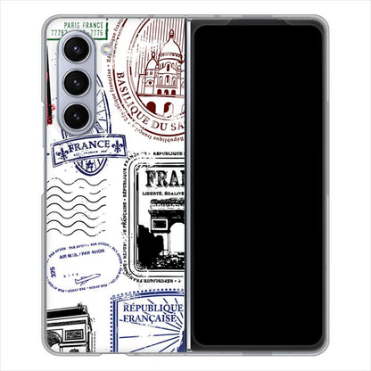 Galaxy Z Fold5 SC-55D docomo 高画質仕上げ 背面印刷 ハードケースLOVE フランス