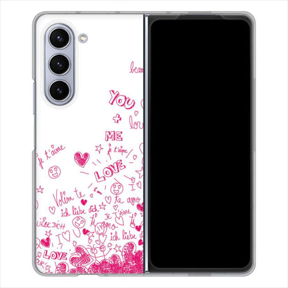 Galaxy Z Fold5 SC-55D docomo 高画質仕上げ 背面印刷 ハードケースプリティハート