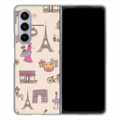 Galaxy Z Fold5 SC-55D docomo 高画質仕上げ 背面印刷 ハードケースLOVE フランス
