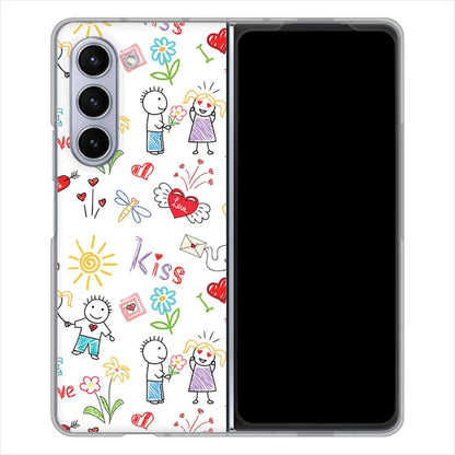 Galaxy Z Fold5 SC-55D docomo 高画質仕上げ 背面印刷 ハードケースカップル＆ファミリー