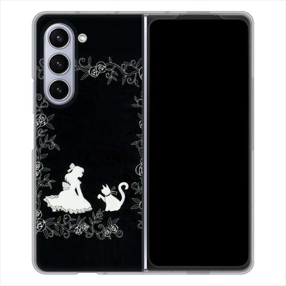 Galaxy Z Fold5 SC-55D docomo 高画質仕上げ 背面印刷 ハードケースお姫様とネコ