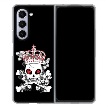 Galaxy Z Fold5 SC-55D docomo 高画質仕上げ 背面印刷 ハードケースむかいあぐる 苺骸骨王冠蔦