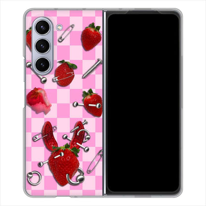 Galaxy Z Fold5 SC-55D docomo 高画質仕上げ 背面印刷 ハードケースむかいあぐる 苺パンク