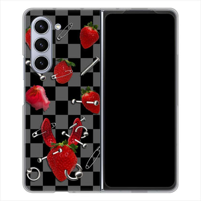 Galaxy Z Fold5 SC-55D docomo 高画質仕上げ 背面印刷 ハードケースむかいあぐる 苺パンク