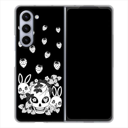 Galaxy Z Fold5 SC-55D docomo 高画質仕上げ 背面印刷 ハードケースむかいあぐる 苺兎