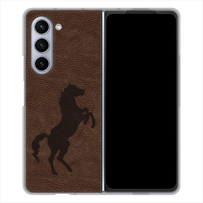 Galaxy Z Fold5 SC-55D docomo 高画質仕上げ 背面印刷 ハードケースレザー風