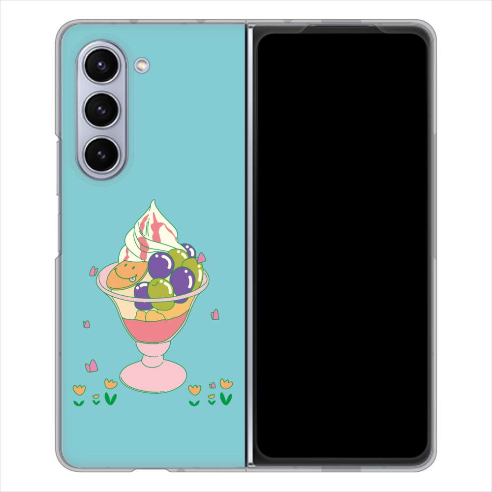 Galaxy Z Fold5 SC-55D docomo 高画質仕上げ 背面印刷 ハードケーススイーツイラスト