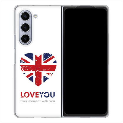 Galaxy Z Fold5 SC-55D docomo 高画質仕上げ 背面印刷 ハードケースユニオンジャックハート