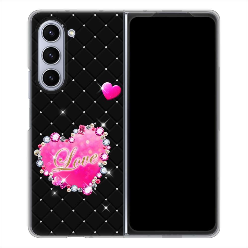 Galaxy Z Fold5 SC-55D docomo 高画質仕上げ 背面印刷 ハードケーススワロデコ風プリント