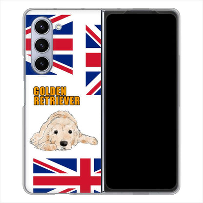 Galaxy Z Fold5 SC-55D docomo 高画質仕上げ 背面印刷 ハードケースゴールデンレトリバー