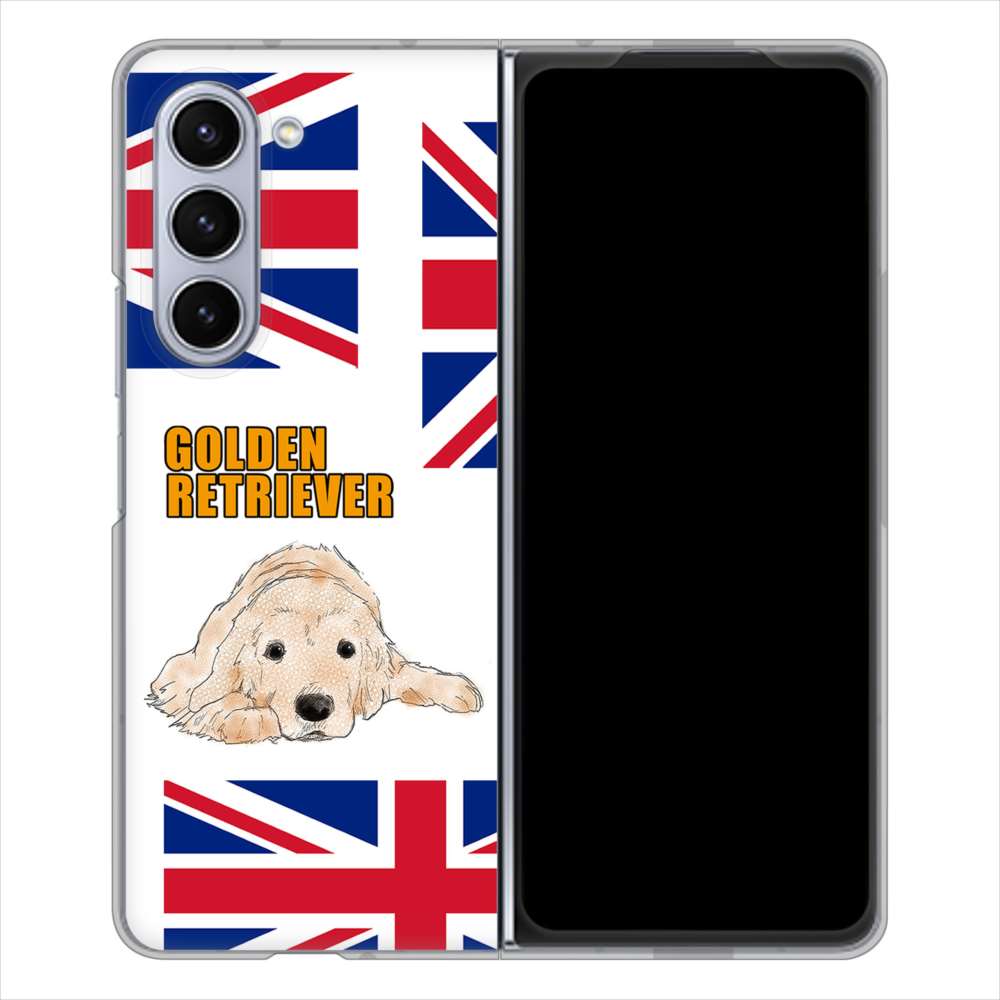 Galaxy Z Fold5 SC-55D docomo 高画質仕上げ 背面印刷 ハードケースゴールデンレトリバー