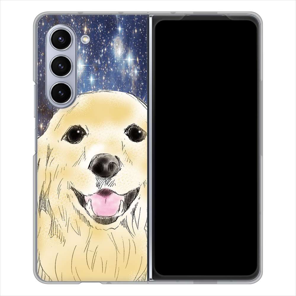 Galaxy Z Fold5 SC-55D docomo 高画質仕上げ 背面印刷 ハードケースゴールデンレトリバー