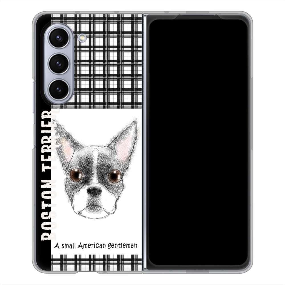 Galaxy Z Fold5 SC-55D docomo 高画質仕上げ 背面印刷 ハードケースボストンテリア