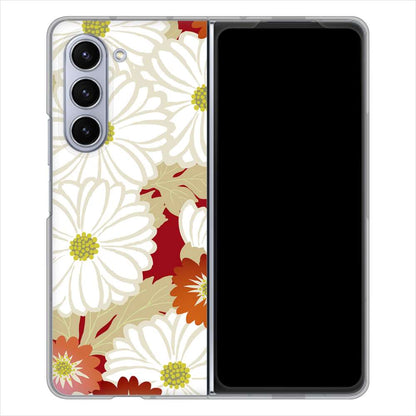 Galaxy Z Fold5 SC-55D docomo 高画質仕上げ 背面印刷 ハードケース和花柄