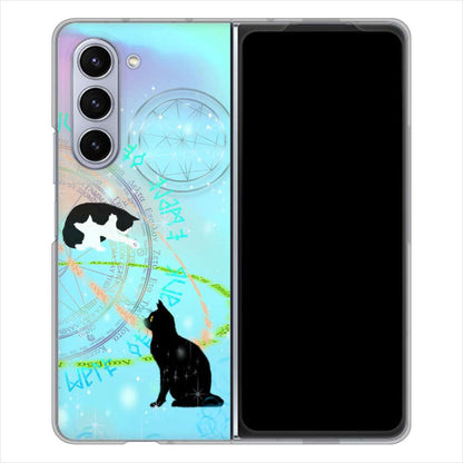 Galaxy Z Fold5 SC-55D docomo 高画質仕上げ 背面印刷 ハードケース魔法陣猫