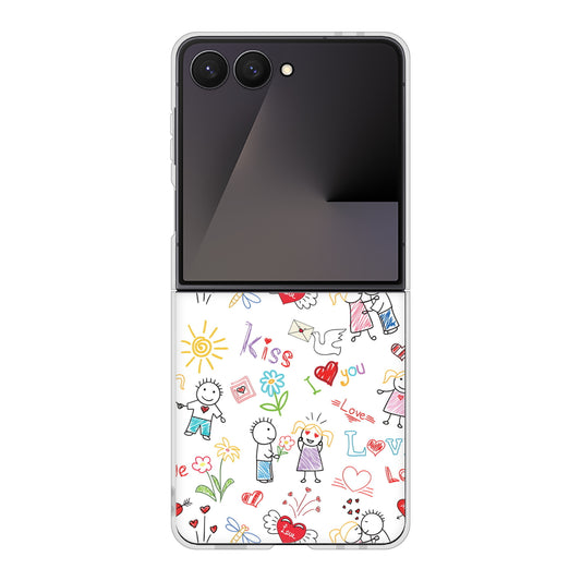 Galaxy Z Flip7 SC-55F docomo 高画質仕上げ 背面印刷 ハードケースカップル＆ファミリー