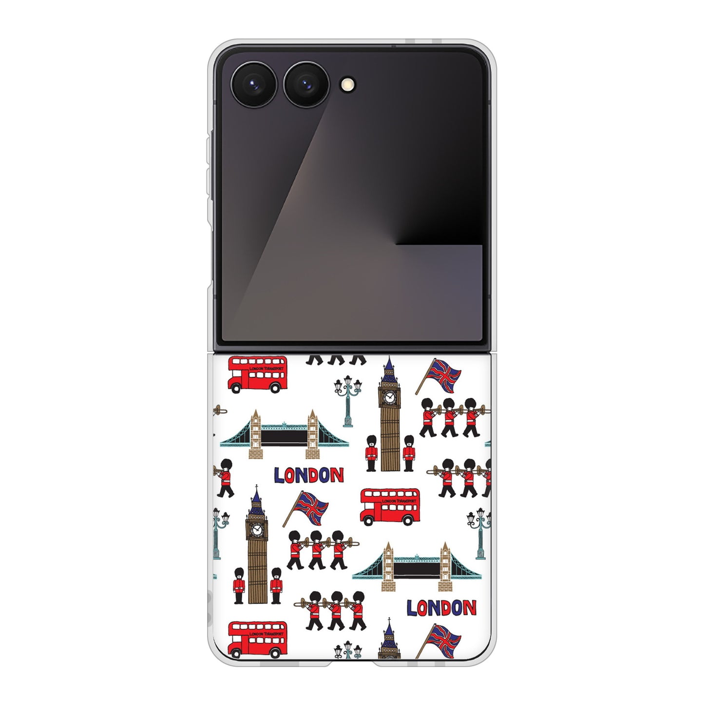 Galaxy Z Flip7 SC-55F docomo 高画質仕上げ 背面印刷 ハードケース 【EK811 ロンドンの街】