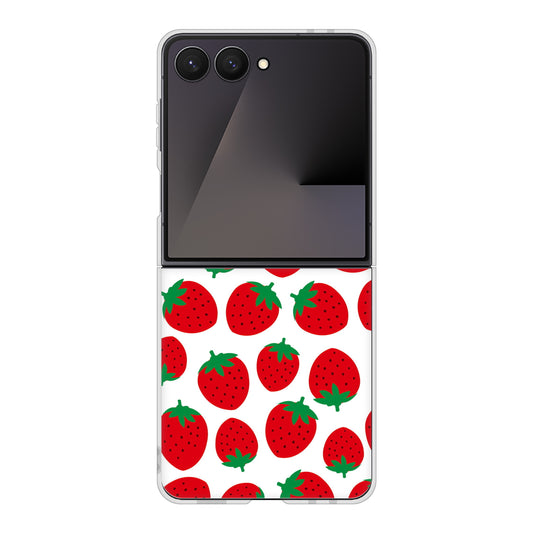 Galaxy Z Flip7 SC-55F docomo 高画質仕上げ 背面印刷 ハードケース小さいイチゴ模様