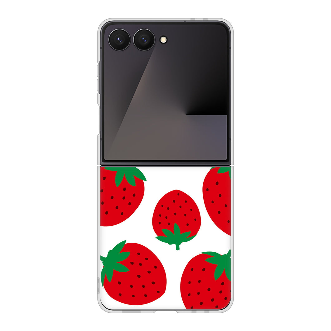 Galaxy Z Flip7 SC-55F docomo 高画質仕上げ 背面印刷 ハードケース大きいイチゴ模様