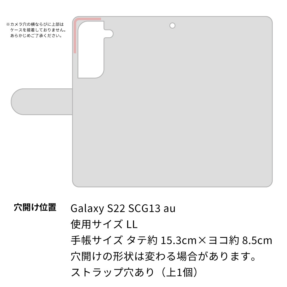 Galaxy S22 SCG13 au ローズ＆カメリア 手帳型ケース