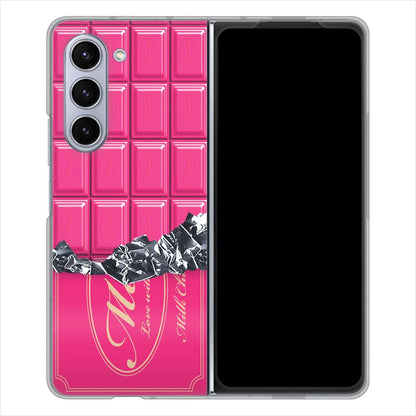 Galaxy Z Fold5 SCG22 au 高画質仕上げ 背面印刷 ハードケース板チョコ