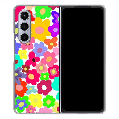 Galaxy Z Fold5 SCG22 au 高画質仕上げ 背面印刷 ハードケースルーズフラワー