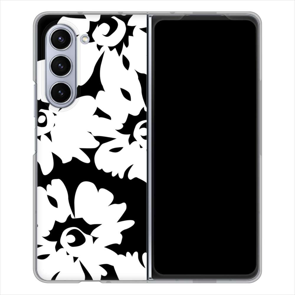 Galaxy Z Fold5 SCG22 au 高画質仕上げ 背面印刷 ハードケース 【1215 モダンフラワー】