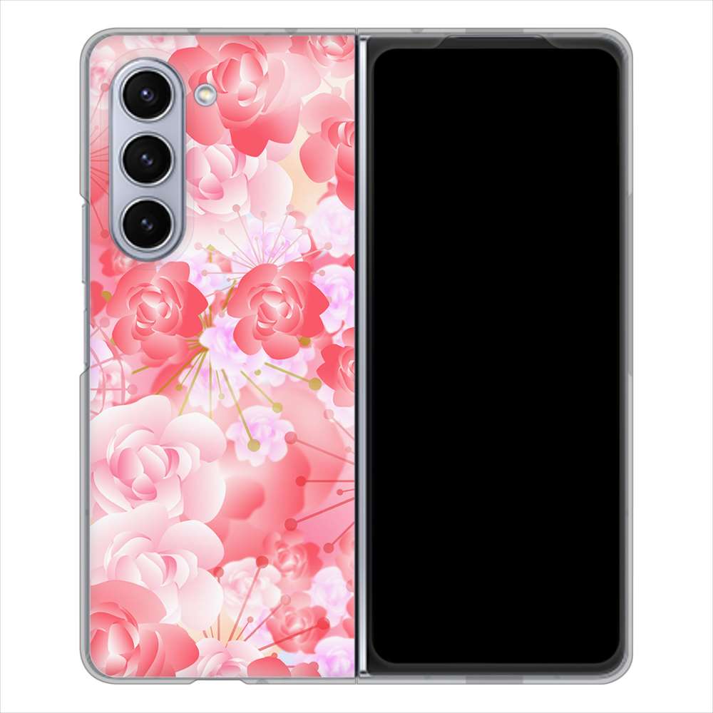 Galaxy Z Fold5 SCG22 au 高画質仕上げ 背面印刷 ハードケース 【VA817 はんなり色の華】