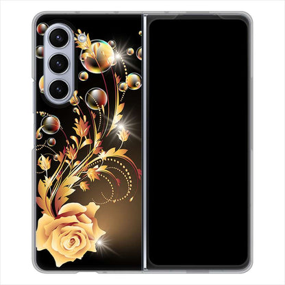 Galaxy Z Fold5 SCG22 au 高画質仕上げ 背面印刷 ハードケースロマンチックなバラ