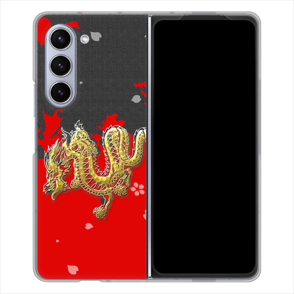 Galaxy Z Fold5 SCG22 au 高画質仕上げ 背面印刷 ハードケース和竜