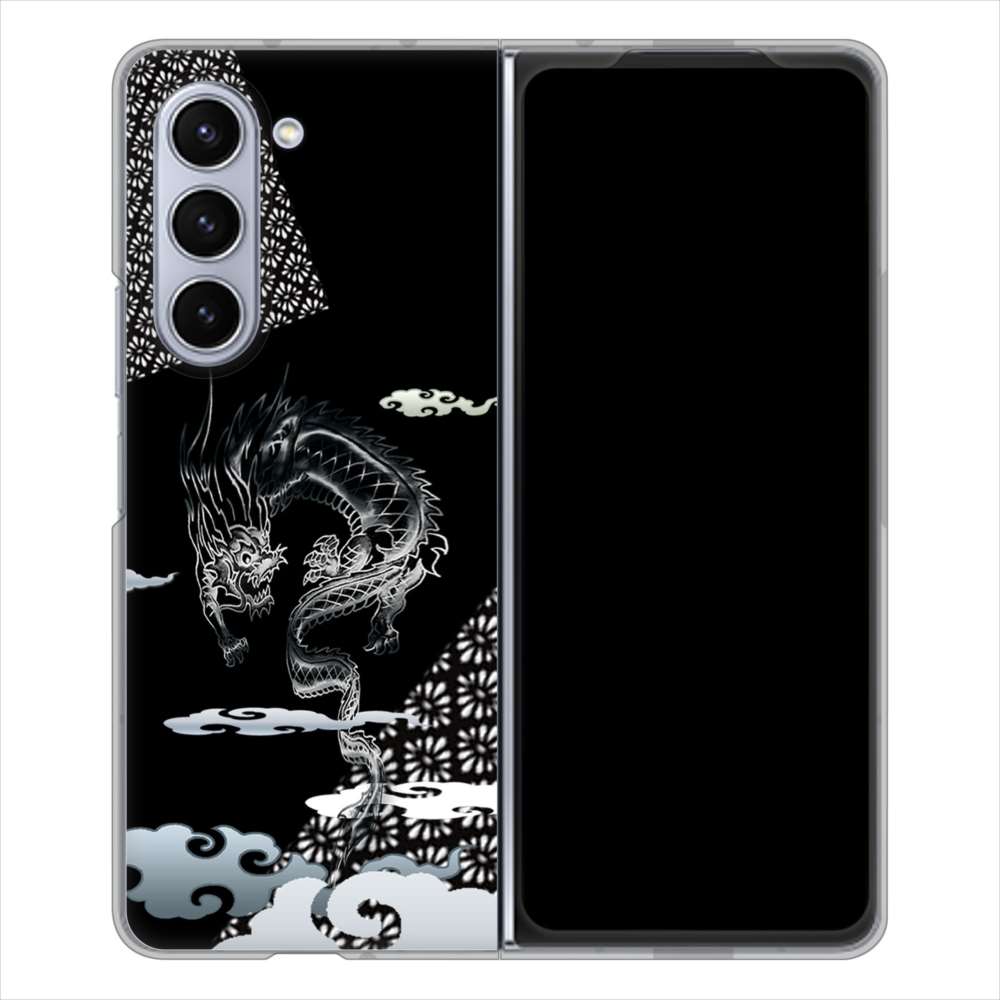 Galaxy Z Fold5 SCG22 au 高画質仕上げ 背面印刷 ハードケース雲竜