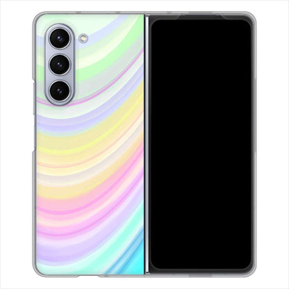 Galaxy Z Fold5 SCG22 au 高画質仕上げ 背面印刷 ハードケースレインボー