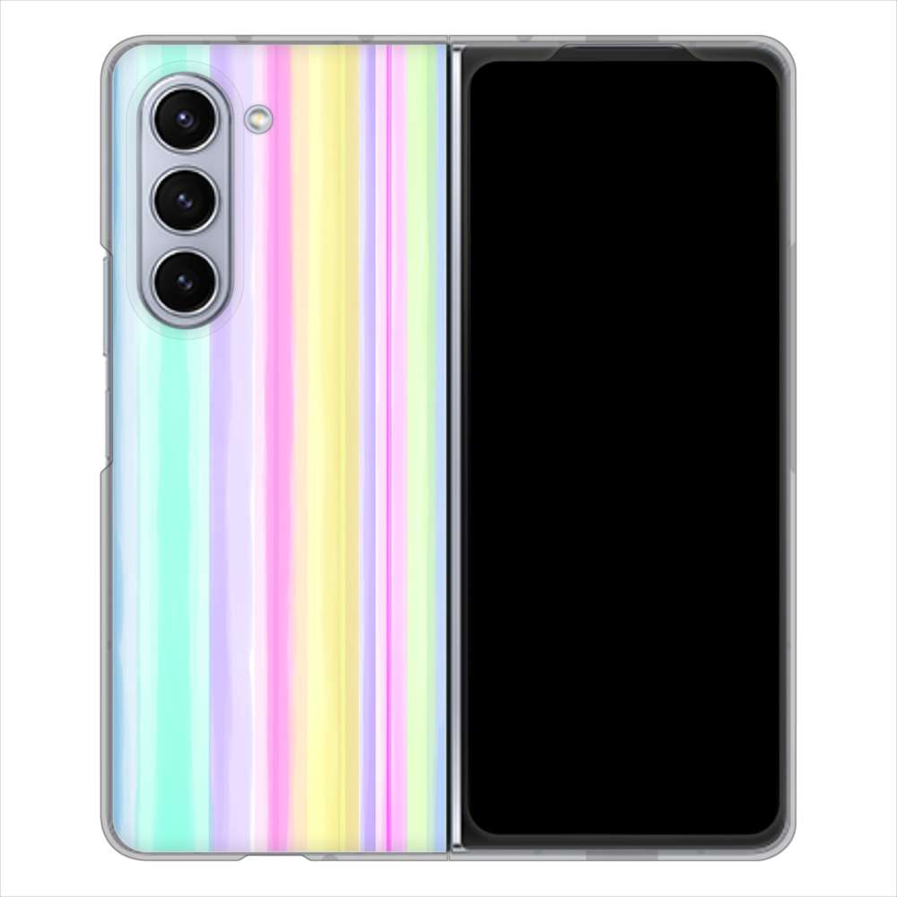 Galaxy Z Fold5 SCG22 au 高画質仕上げ 背面印刷 ハードケースレインボー