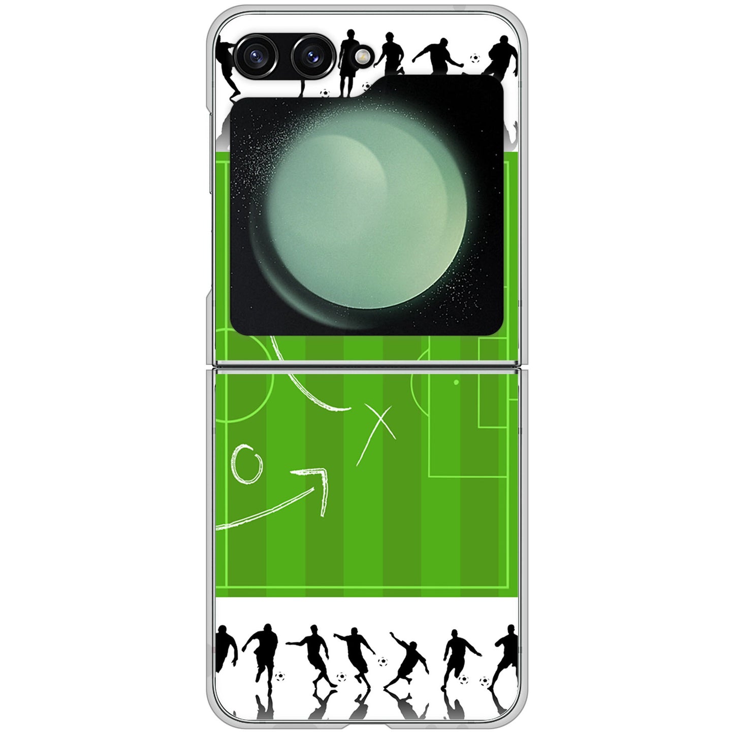Galaxy Z Flip5 SCG23 au 高画質仕上げ 背面印刷 ハードケース 【304 サッカー戦略ボード】