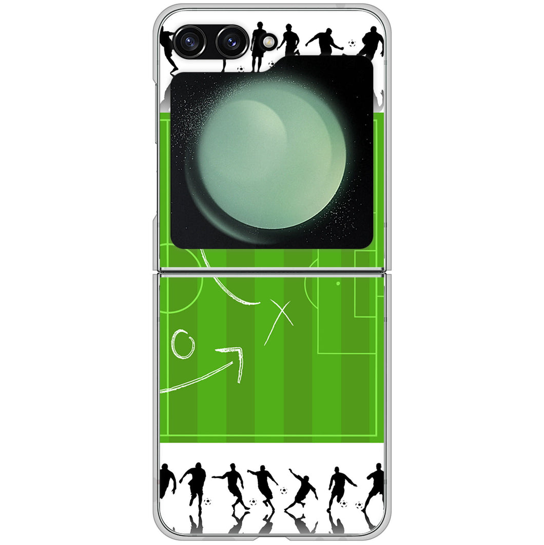 Galaxy Z Flip5 SCG23 au 高画質仕上げ 背面印刷 ハードケース 【304 サッカー戦略ボード】