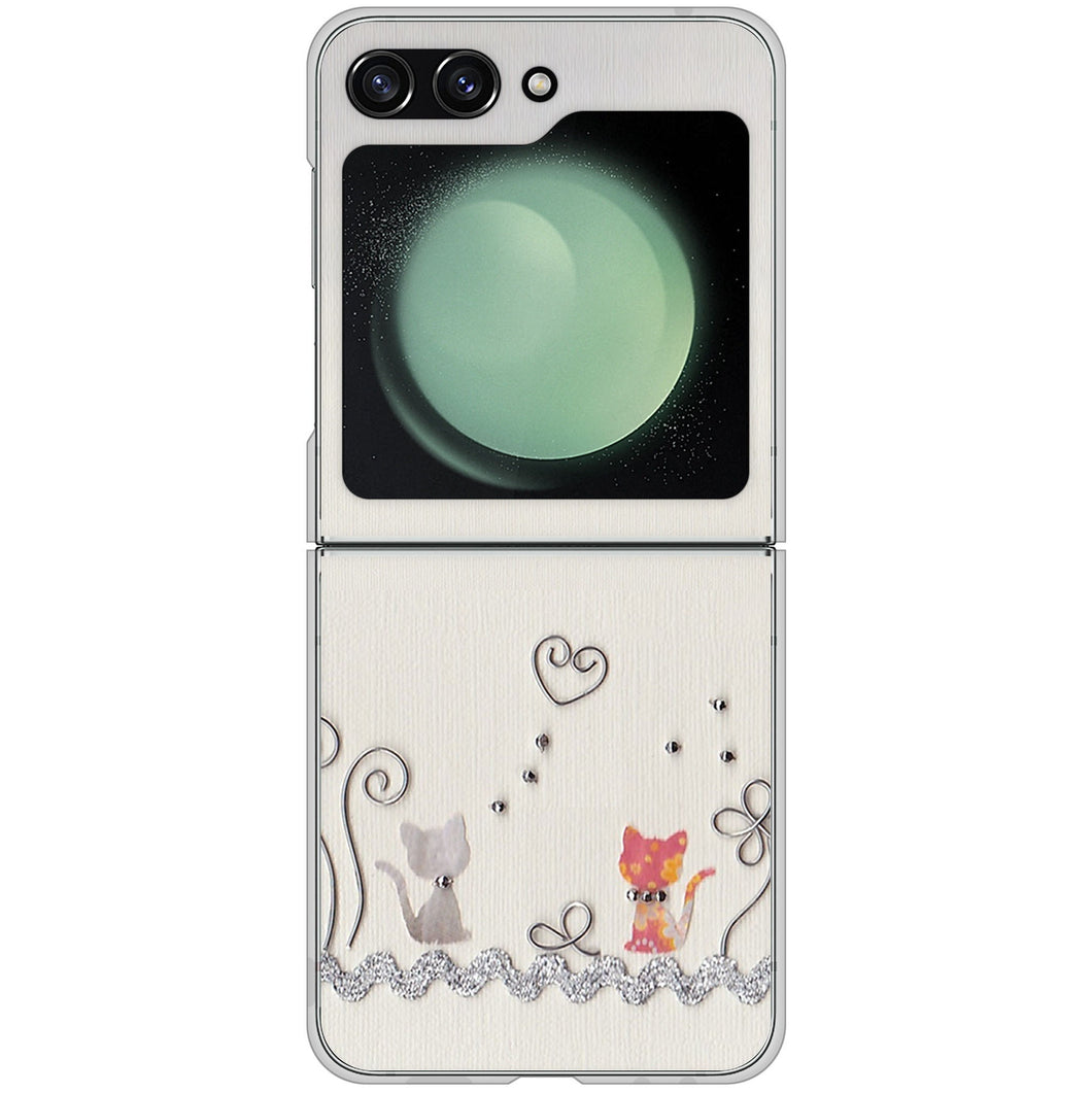 Galaxy Z Flip5 SCG23 au 高画質仕上げ 背面印刷 ハードケースクラフト写真ネコ