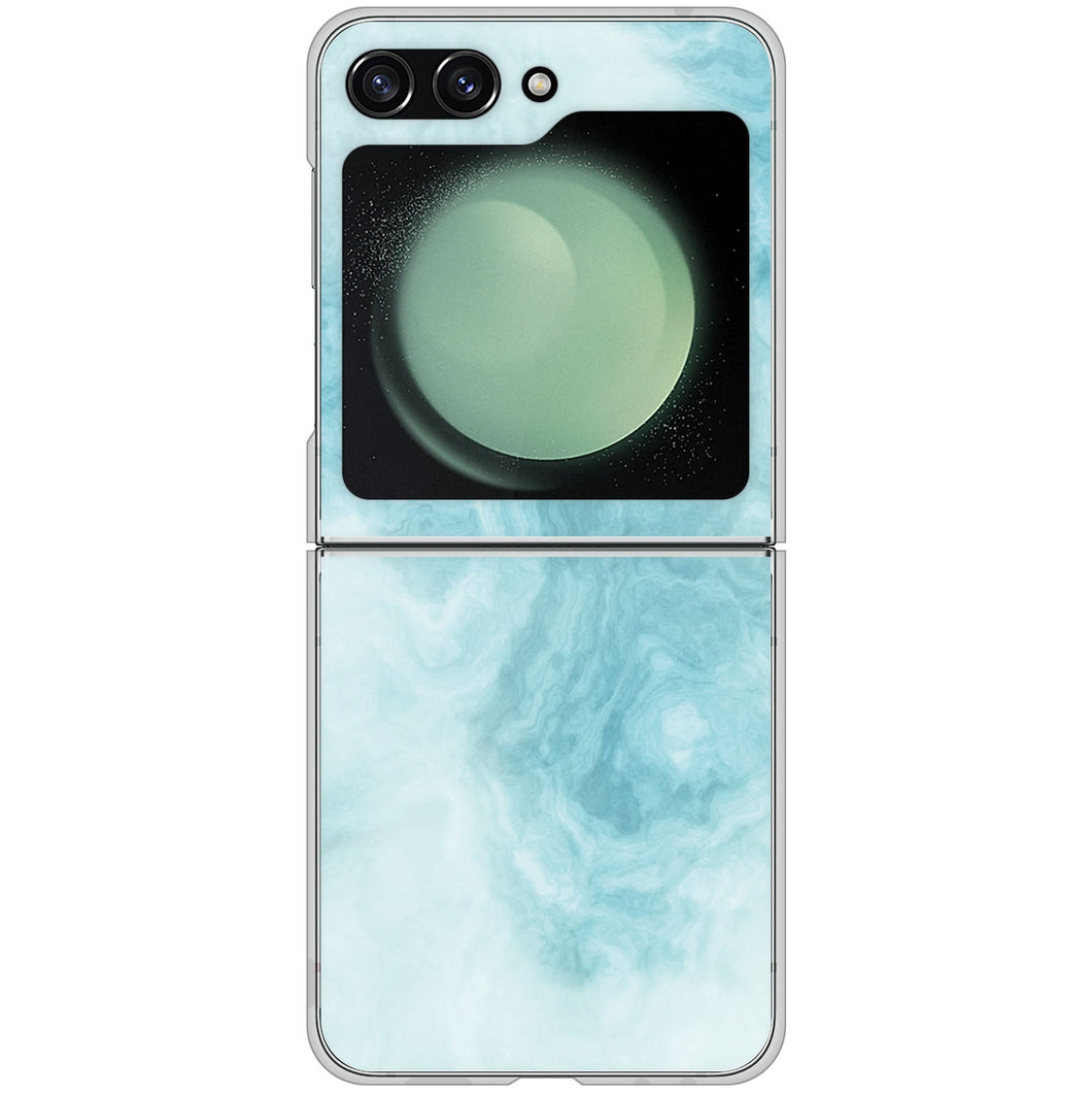 Galaxy Z Flip5 SCG23 au 高画質仕上げ 背面印刷 ハードケース大理石BK